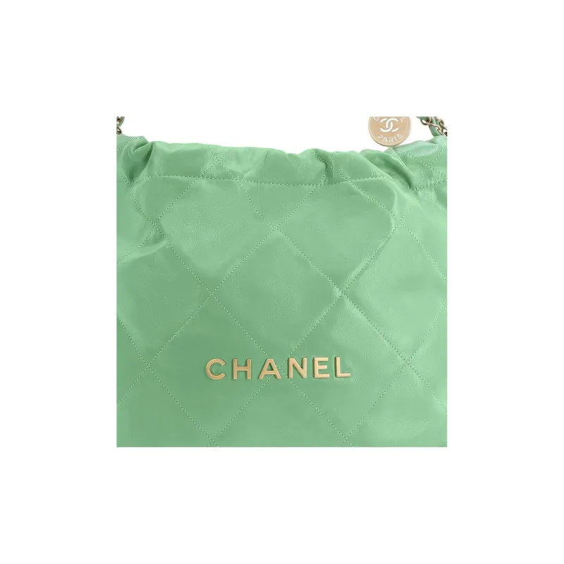 CHANEL Bright Calfskin Tote Bag, Shopping Bag, Handbag, Shoulder Bag Trumpets Women's Grass Green-1