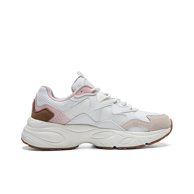 Kappa Anti Slip And Wear Resistant Lightweight Low Top Chunky Sneakers Women's White Beige-1