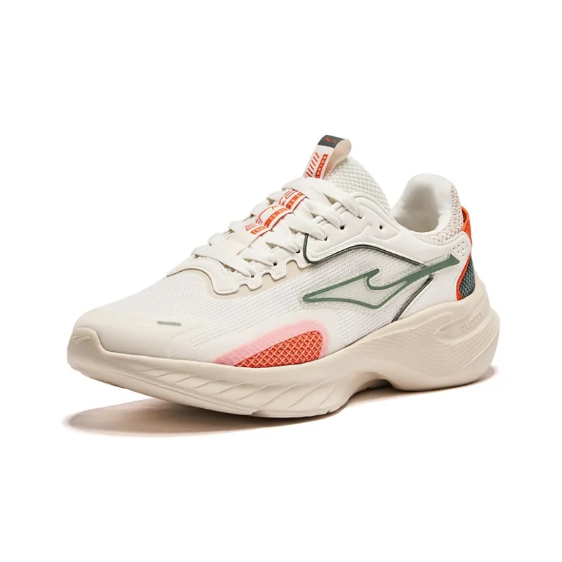 Erke Anti Slip Wear Resistant Low Top Running Shoes Men's Microcrystal White Warm Linen-2