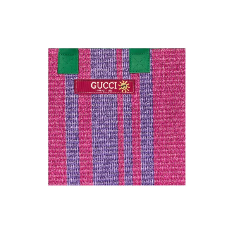 GUCCI Cotton Fabric With Supreme Canvas Tote Bag Shopping Bag Handbag Regular Kids' Pink/Purple-7