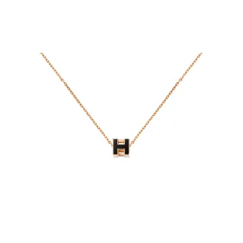 HERMES Cage D'H Rose Gold Plated Necklaces Women's