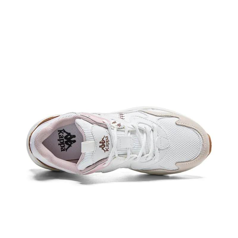 Kappa Anti Slip And Wear Resistant Lightweight Low Top Chunky Sneakers Women's White Beige-3