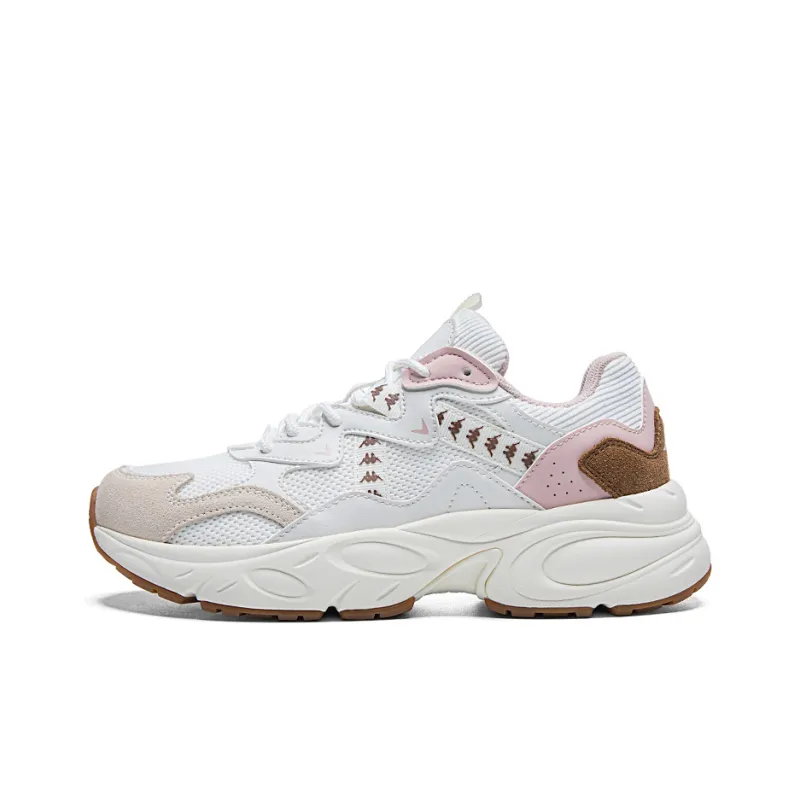 Kappa Anti Slip And Wear Resistant Lightweight Low Top Chunky Sneakers Women's White Beige-0