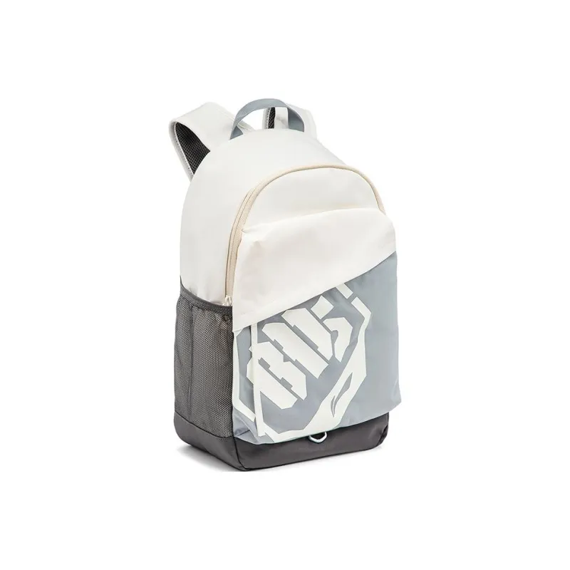 LiNing Polyester Students Backpack Unisex Ecru/Street Gray-2