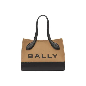 BALLY Keep On Logo stamp Canvas Tote Bag
