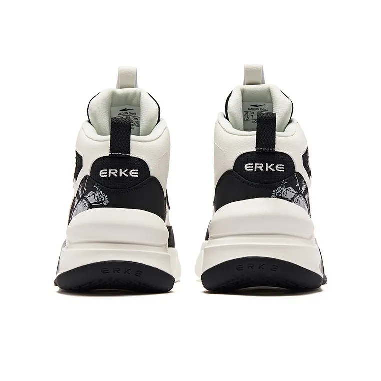 Erke Tang Palace Night Garden 2.0 Anti-Slip Wear-Resistant Low-Top Skateboard Shoes Men's Jet Black Ivory-3