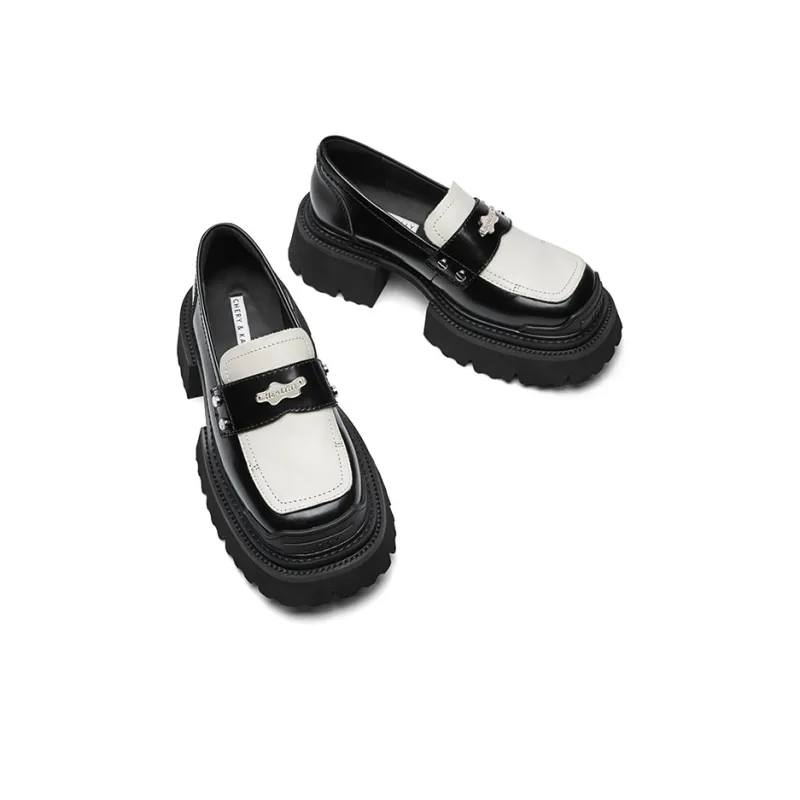 CHERYKALLY Loafers 6cm Women's Black White-2