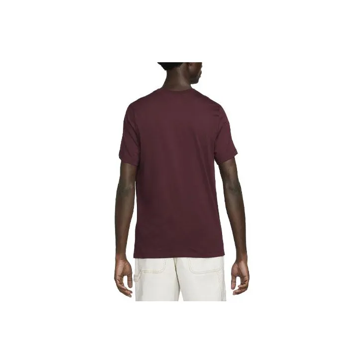 Nike T Shirts Men Burgundy-3