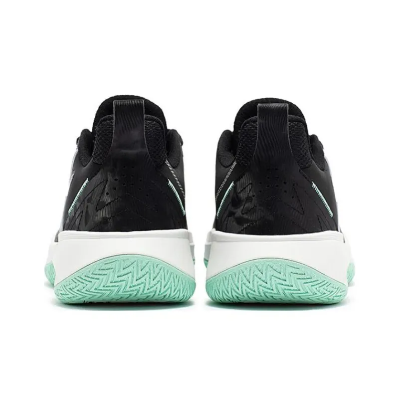361° Big3 Team Cushioning Low Top Basketball Shoes Men's Black White Cyan-3