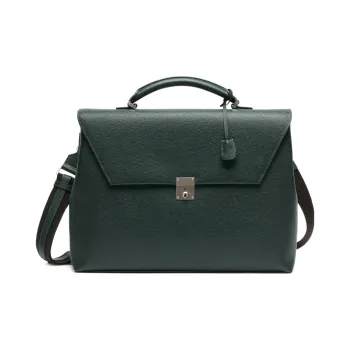 Valextra Calfskin Briefcases Handbags Women's Dark Green