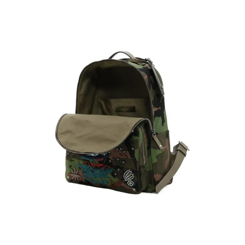 Valentino Cow Leather Backpack Men's Multicolor-2