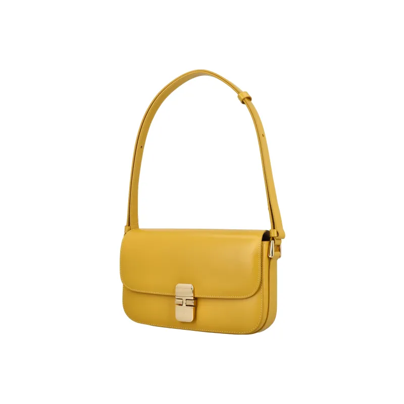 A.P.C Grace Cow Leather Crossbody Bag, Shoulder Bag Women's Yellow-2
