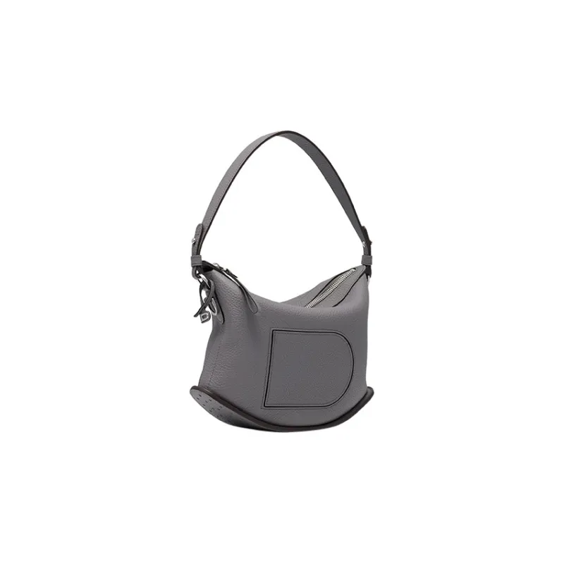 Delvau Pin Delicate Grain Calfskin One Shoulder Handbags Women's Gray-1