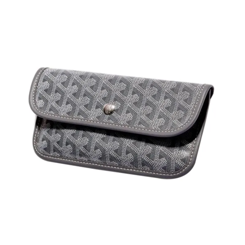 GOYARD Bohème Hobo Canvas With Leather Hobo Bag Shoulder Bag Shoulder Bag Women's Gray/Dark Green Heart Edition-3