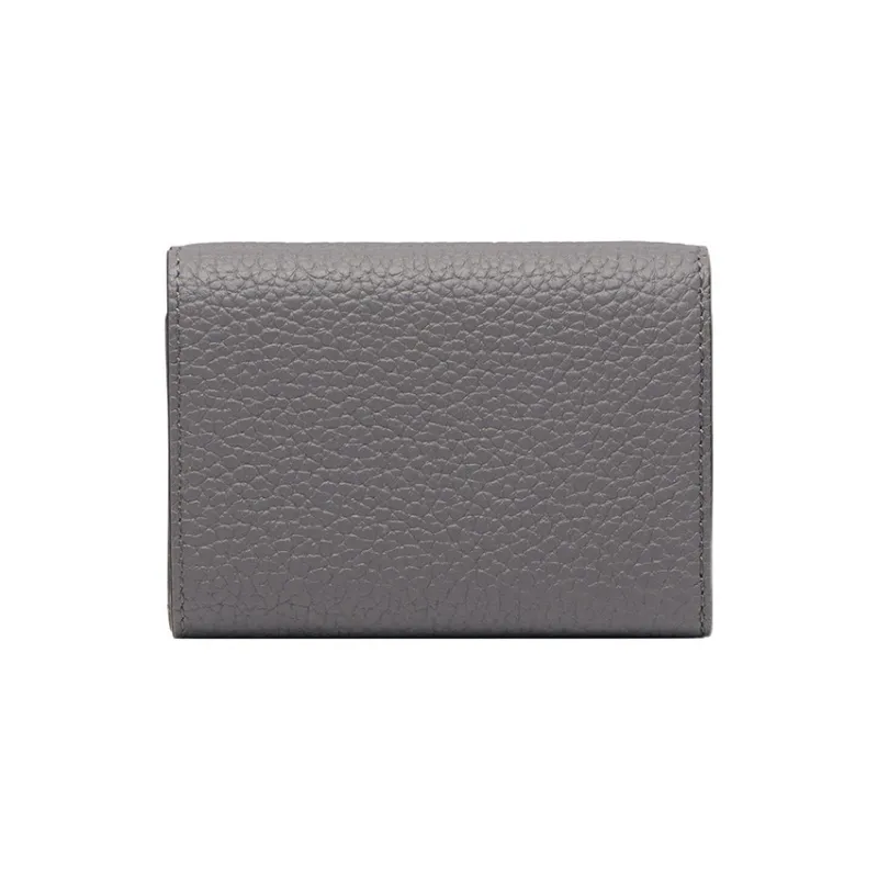 Delvau Presse Soft Grain Calfskin Wallet Women's Gray-2