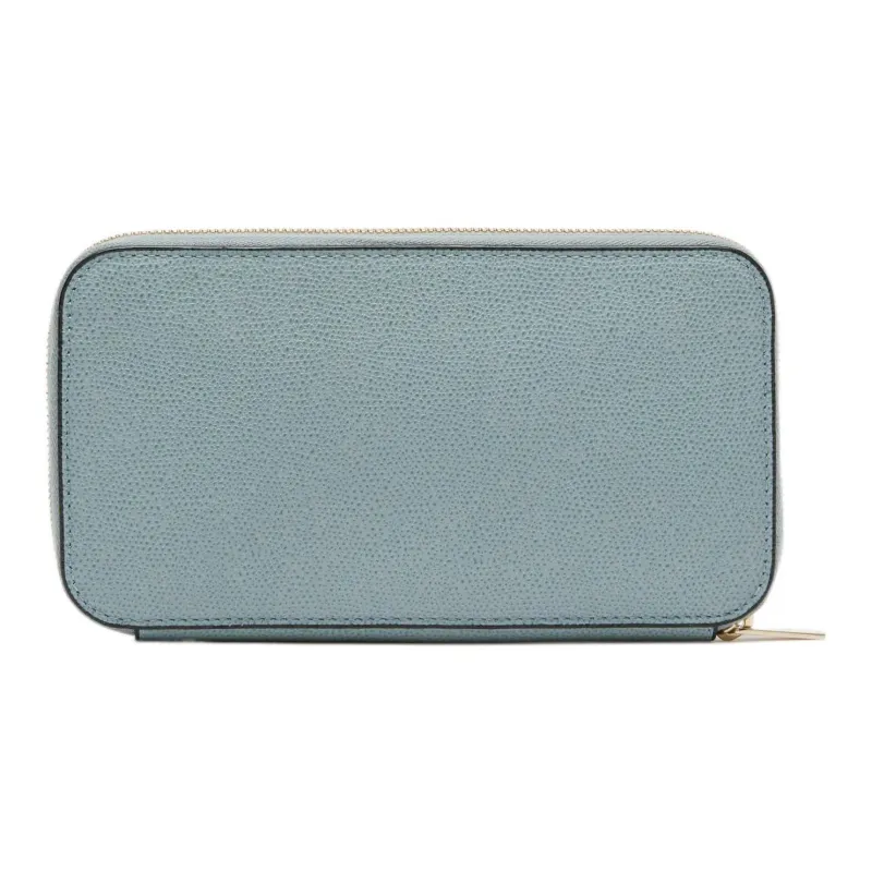 Valextra Millepunte Calfskin Wallet Women's Blue-0