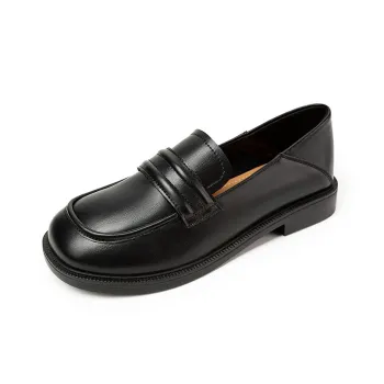 QUICHESHOES Loafers Women's Low Top Black/Ecru