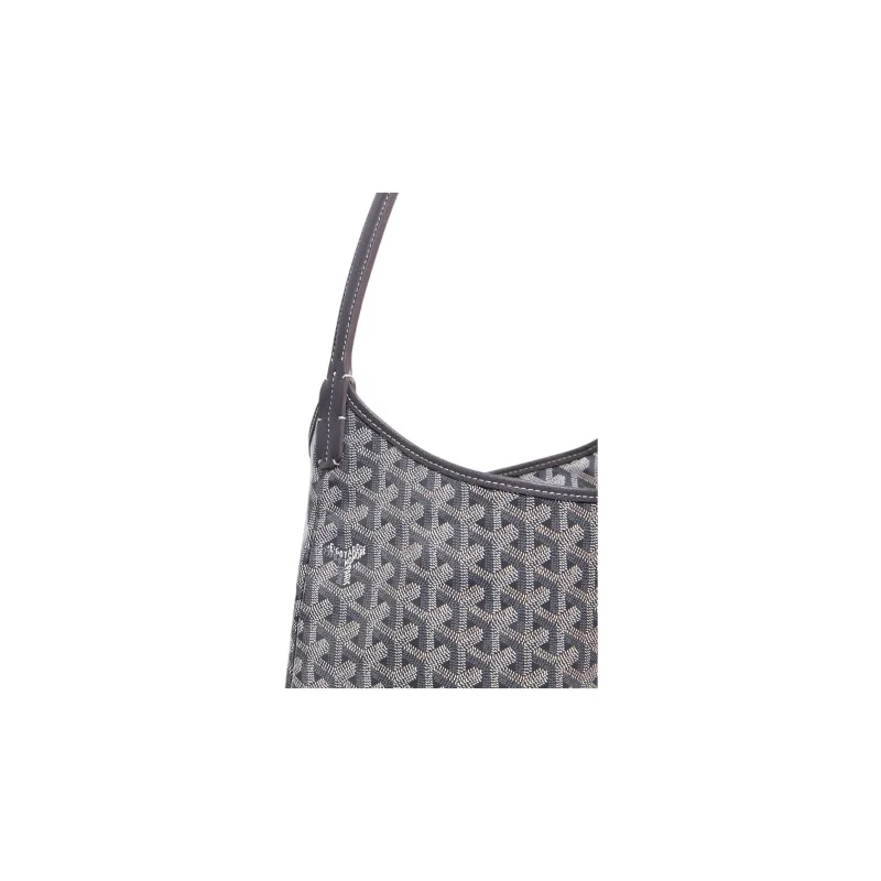 GOYARD Bohème Hobo Canvas With Leather Hobo Bag Shoulder Bag Shoulder Bag Women's Gray/Dark Green Heart Edition-5