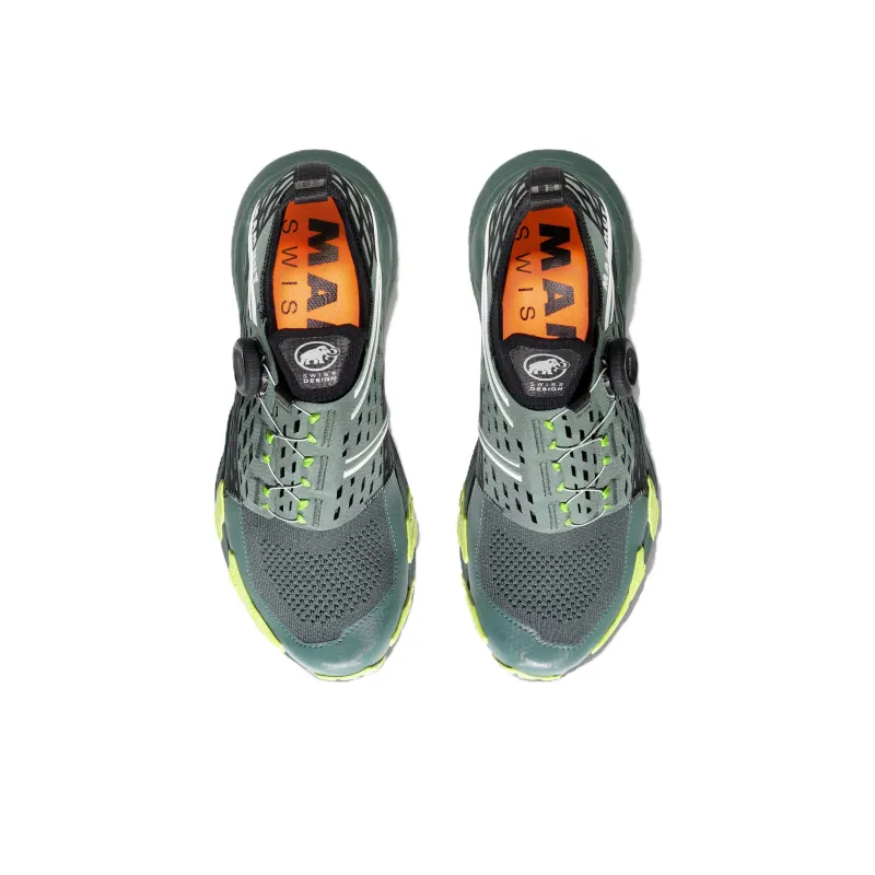 MAMMUT Aenergy TR Cushioning, Slip Resistant, And Abrasion Resistant Mid Top Outdoor Shoes Women's Green Yellow-3