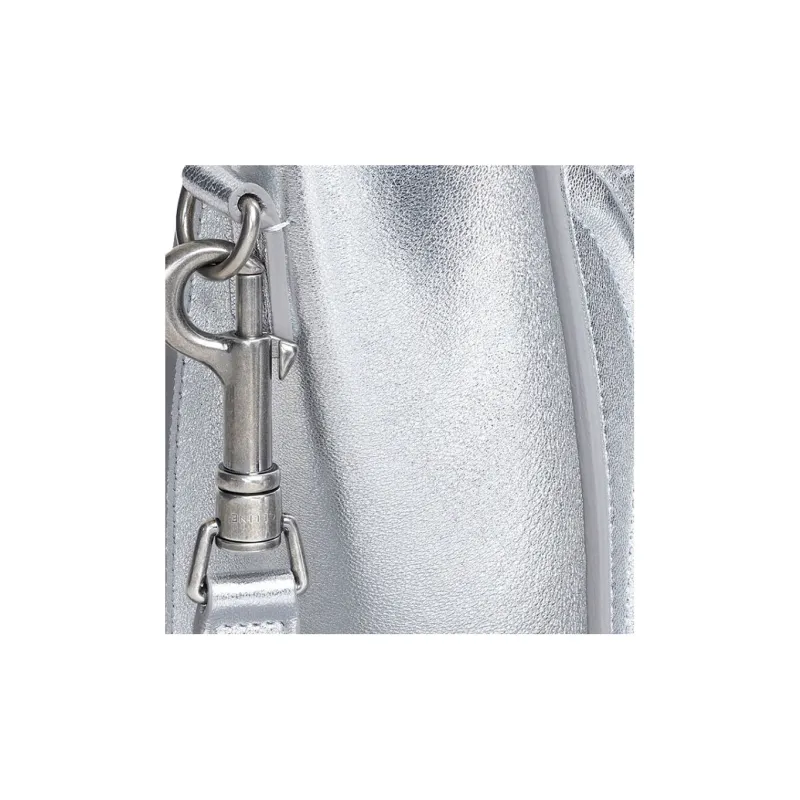 CELINE Luggage Lambskin Shoulder Bag Crossbody Bag Handbag Extra Mini Women's Silver-3