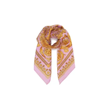VERSACE Silk Scarves Women's Pink Gold