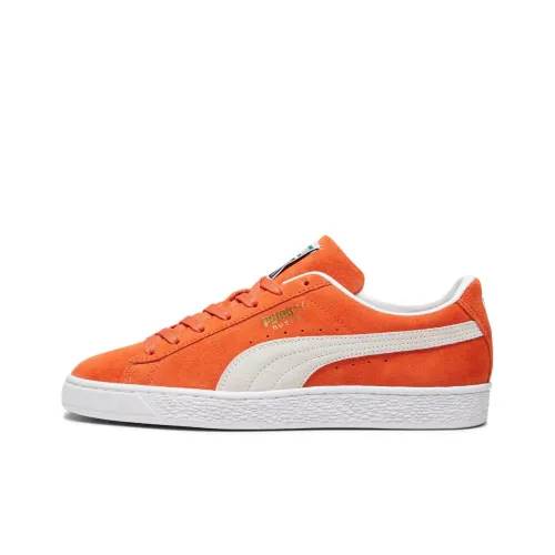 PUMA Suede Skateboard Shoes Men Low-Top White/Orange