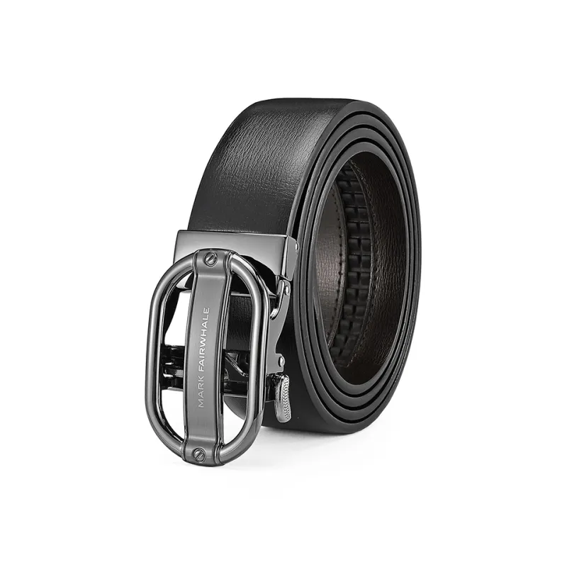 FAIRWHALE Trendy Casual Alloy Automatic Buckle Genuine Leather Belt Men's Width 3.5CM-5