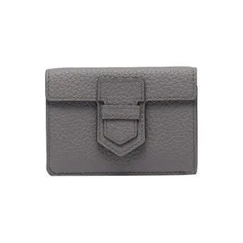Delvau Presse Soft Grain Calfskin Wallet Women's Gray