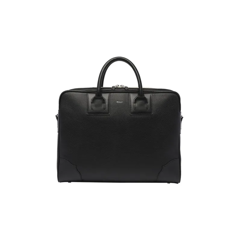 BALLY Logo-print Leather Briefcase-0