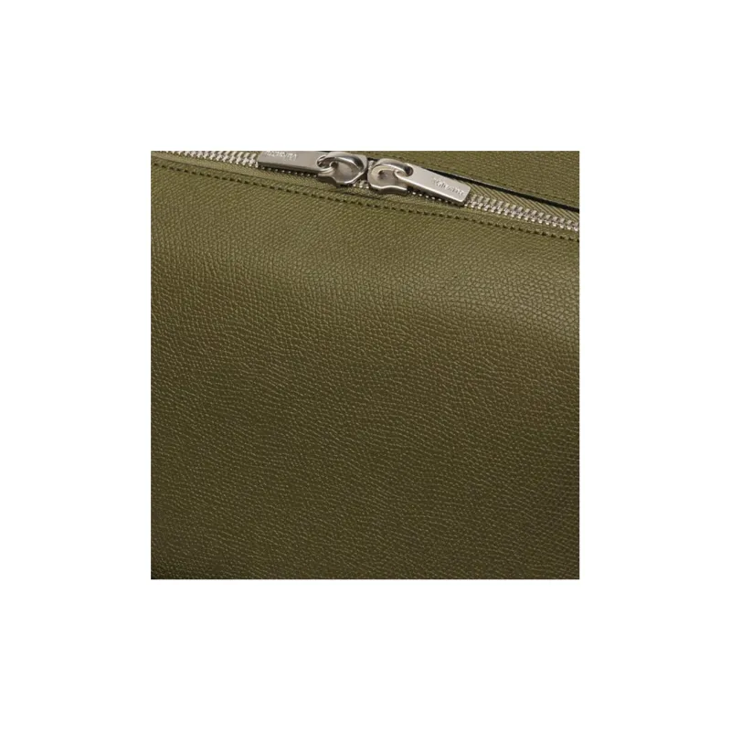 Valextra Millepunte Calfskin Backpack Medium Size Men's Army Green-3