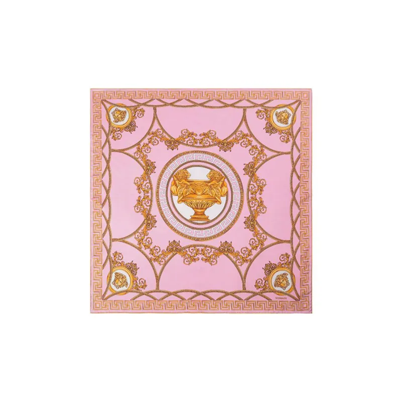 VERSACE Silk Scarves Unisex Candy Pink Gold-2