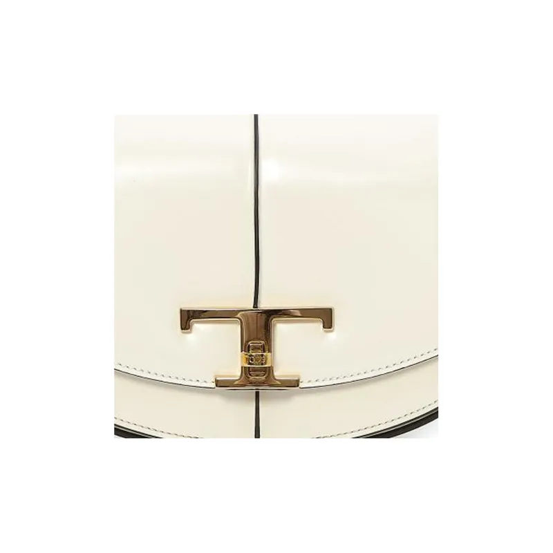 TOD'S Leather Handbag Shoulder Bag Women's White-5