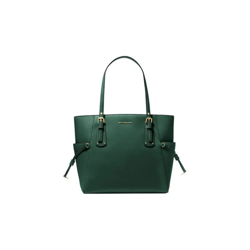 MICHAEL KORS Voyager Leather Tote Bag, Shopping Bag, Shoulder Bag, Crossbody Bag, Handbag Trumpets Women's Green-0