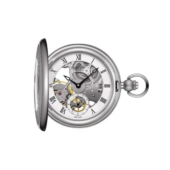 TISSOT Mechanical Movement Manual Mechanical Movement Stainless Steel Case Pocket Watch 47.5mm Men's Watches Cut Out