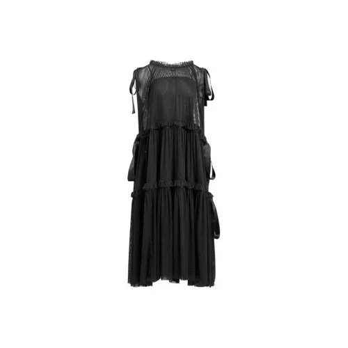 URBAN REVIVO X Caroline Hu Co-branded Series Sleeveless Dresses Women's Black