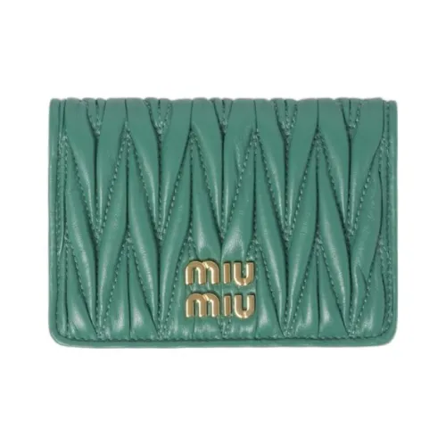 MIU MIU Leather Wallet Regular Women's Sage Green
