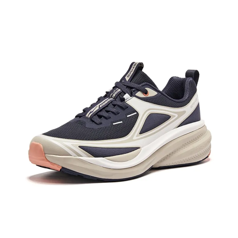 Erke Aspect Low Top Running Shoes Men's Ecru Dark Blue-2
