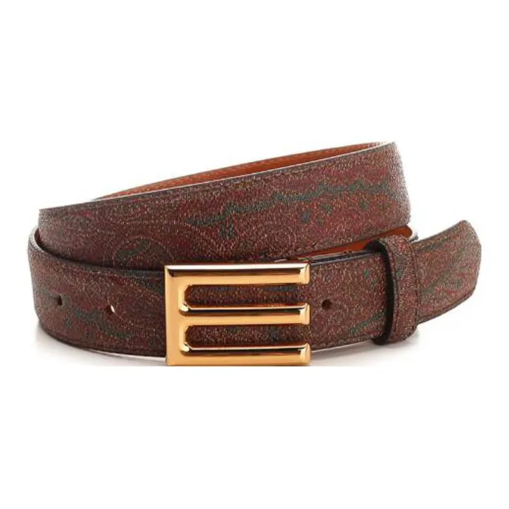 ETRO Logo-buckle Paisley Leather Belt-0