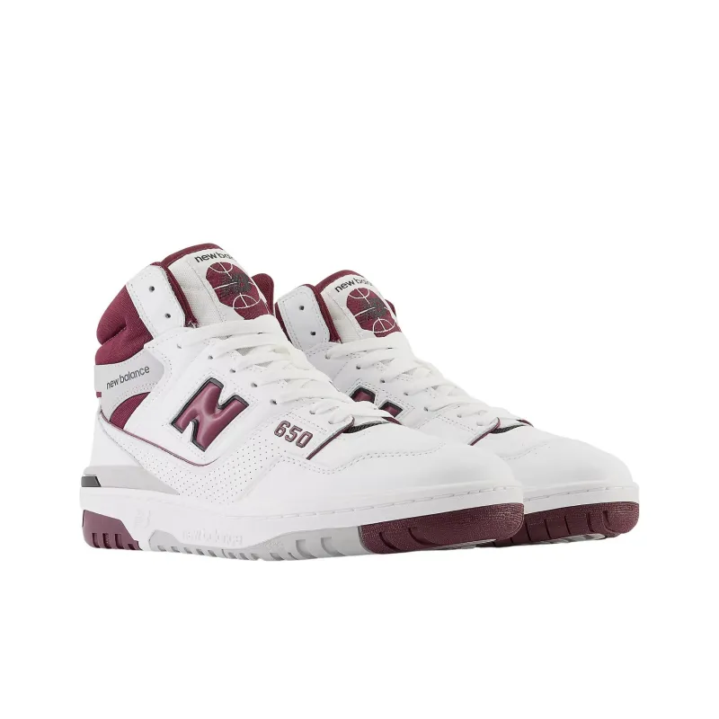 New Balance 650 White Burgundy Raincloud-2