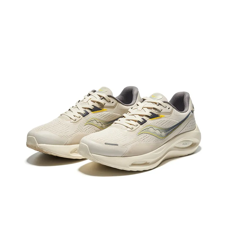 Saucony Phoenix Inferno 3 Shock Absorbers With Slip Resistant Features Low Top Casual Running Shoes Unisex Beige Yellow-2