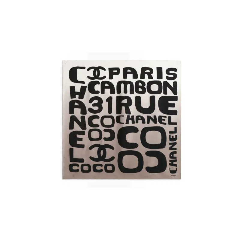 CHANEL Silk Scarves Women's Beige/Black-0