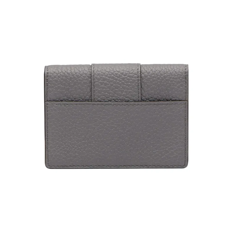 Delvau Presse Taurillon Soft Soft Calfskin Card Holder Unisex Gray-2