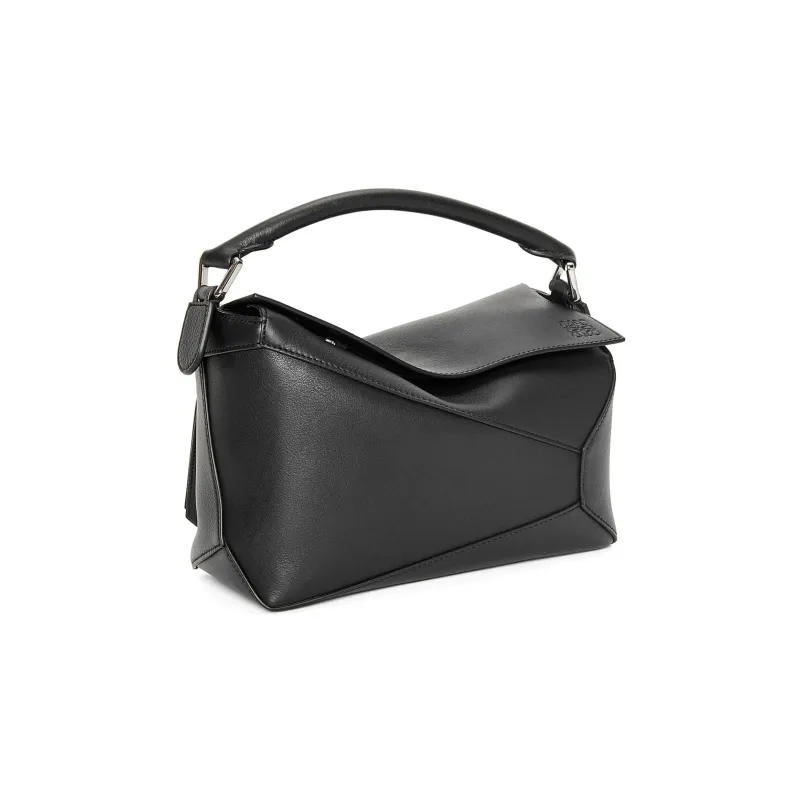 LOEWE Puzzle Cow Leather Handbag, Shoulder Bag, Crossbody Bag Trumpets Women's Black-2
