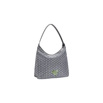 GOYARD Bohème Hobo Canvas With Leather Hobo Bag Shoulder Bag Shoulder Bag Women's Gray/Dark Green Heart Edition