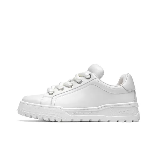 ROBERTA DI CAMERINO Cow Leather Low Top Skateboard Shoes Men's White