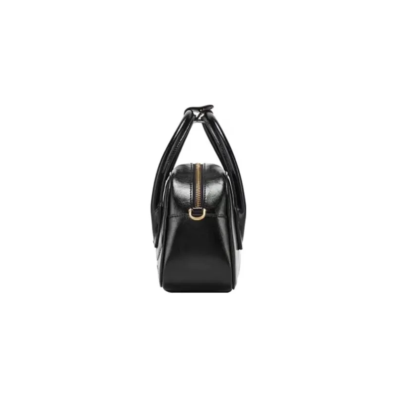 Hush Puppies Cow Leather Shoulder Bag, Crossbody Bag, Handbag Medium Size Women's White/Black/Purple-12