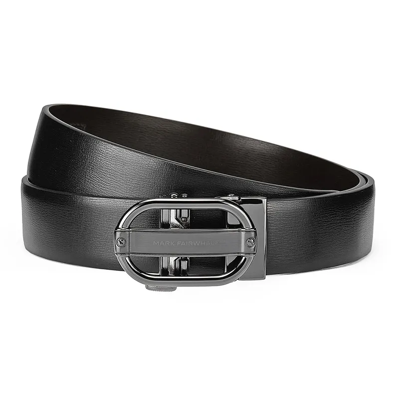 FAIRWHALE Trendy Casual Alloy Automatic Buckle Genuine Leather Belt Men's Width 3.5CM-2