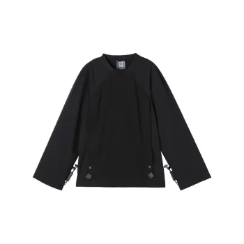 NORVINCY Outerwear Trendy Raglan Sleeve 100% Cotton Hoodless Sweatshirt Men's