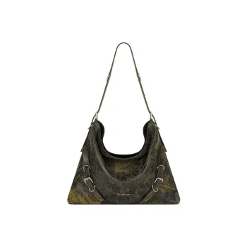 GIVENCHY Voyou Lambskin Crossbody Bag, Shoulder Bag Large Size Women's Black/Yellow