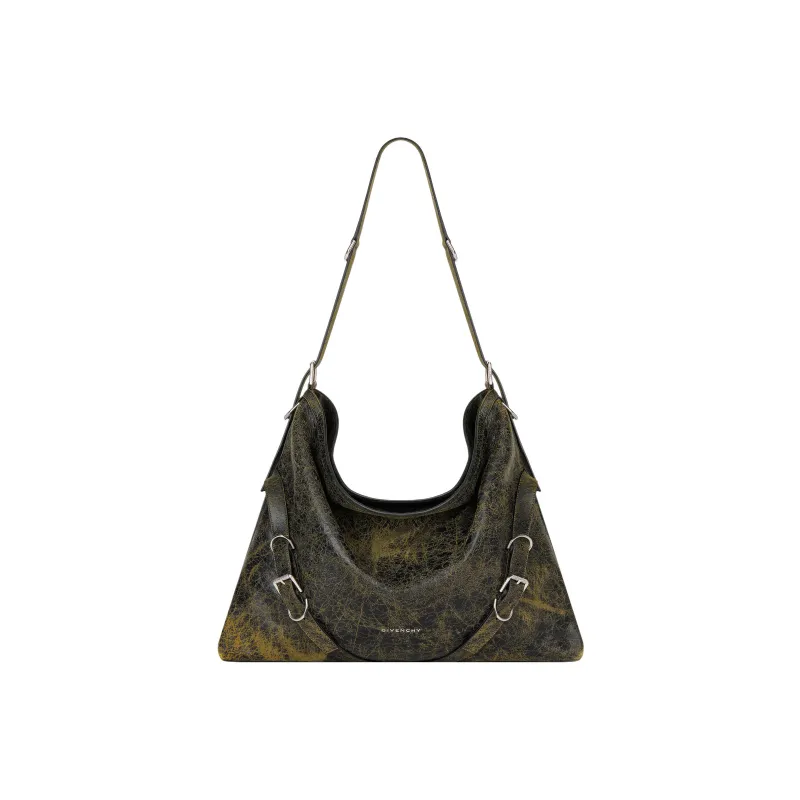 GIVENCHY Voyou Lambskin Crossbody Bag, Shoulder Bag Large Size Women's Black/Yellow-0